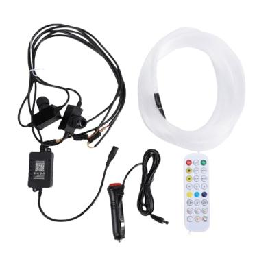 Imagem de ZJchao Luz de Fibra óptica, 100pcs 0,75mm 2m PMMA Fios Brilhantes Com Contas de Lâmpada RGBW e Controle Remoto para Luzes de Teto Estrela de Decoração de Casa de Carro