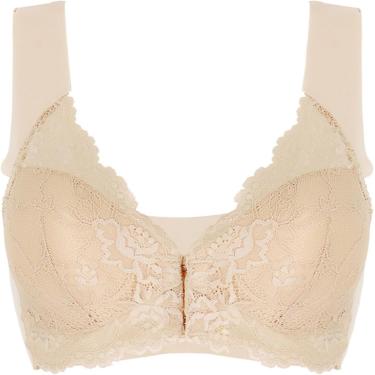 Imagem de Sutiã De Mastectomia Macio Fechamento Frontal Pós-cirurgia Sutiãs De Enfermagem Sem Fio Sem Costura Bralette Big Cup Lingerie Top, Beige, 40DD