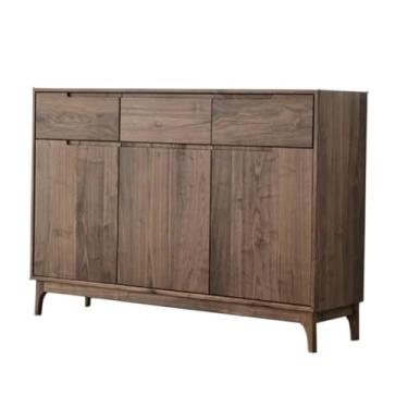 Imagem de Armário buffet aparador de nogueira preta armário de armazenamento independente armário de armazenamento de alimentos de cozinha adequado para sala de estar, corredor, aparador de sala de jantar (P