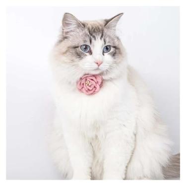 Imagem de Produtos para animais de estimação, coleira de gato, gravata borboleta ajustável, coleira de flor, colar de botão de segurança, presente para filhotes e gatos, acessórios para animais de estimação