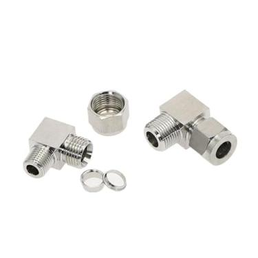 Imagem de 6 8 10 12 mm tubo OD para 1/20.3 cm 1/10.2 cm 3/20.3 cm 1/5.1 cm rosca macho 304 SS aço inoxidável cotovelo duplo virola tubo conexões conector (12 mm, 1/10.2 cm)