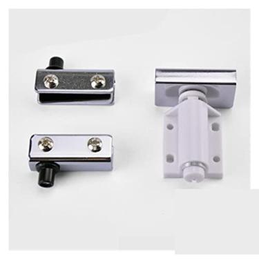 Imagem de Dobradiças 1 conjunto de ferragens de porta de armário clipe de vidro eixo de móveis dobradiça porta fecho de sucção livre de toque aberto acessórios de hardware (cor: A)