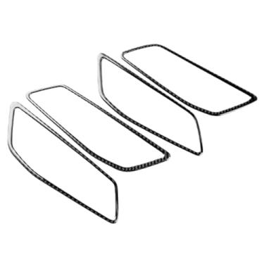 Imagem de Compatível com bmw 1 2 séries f40 f44 2020-2024 fibra de carbono interior do carro maçaneta da porta capa guarnição adesivos acessórios do carro-estilo(Black carbon)