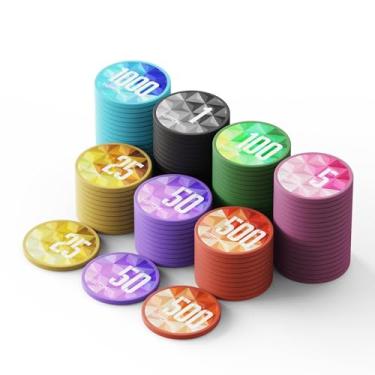 Imagem de "Jogo de Poker Profissional HEITOK com 100 Fichas de 11,5g, Inclui Denominações - Ideal para Texas Hold'em e Blackjack | Qualidade Premium para Cassinos e Jogos em Casa"