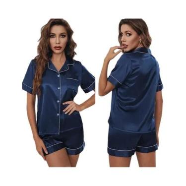 Imagem de Conjunto De Pijamas De Seda Femininos, Roupa De Dormir Casual E Macia,
