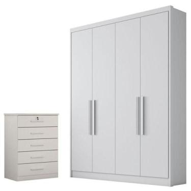 Imagem de Guarda Roupa Solteiro Sevilha Com Nicho E Gaveteiro Suiça Com Chave Ne