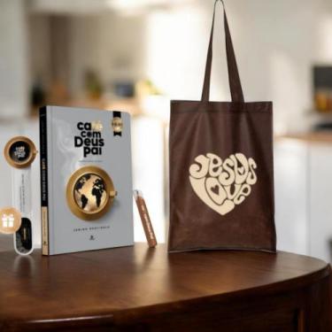 Imagem de Box Café com Deus Pai 2026 Capa Brochura + Bag Jesus Love + Marca Text