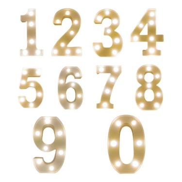 Imagem de Luminária Led Números 3D - Decor - Branca Quente  Amarela  3