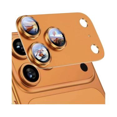 Imagem de Protetor De Lente De Câmera Para iPhone 17 pro Max Em Metal Com Vidro 