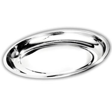 Imagem de Travessa Oval Funda Aço Inox 30cm Para Servir Alimentos Porções Cozinh