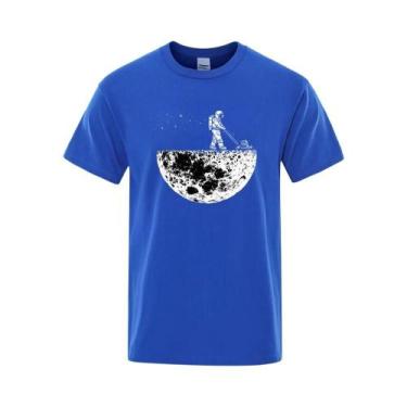 Imagem de Camiseta Masculina Oversize De Algodão Com Estampa Divertida De Astron