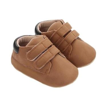 Imagem de Sapatos De Caminhada Antiderrapantes De Couro Com Sola Macia Para Bebê