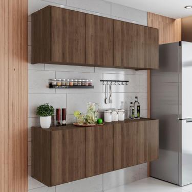 Imagem de Armário De Cozinha E Balcão Suspenso 118cm Monna Freijó Z34 - Mpozenato