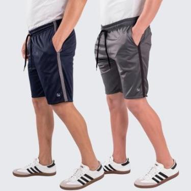 Imagem de Kit 2 Short Bermuda Masculina Esporte Helanca Academia Treino Premium-Masculino