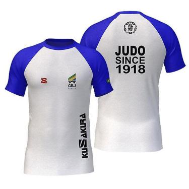 Imagem de Camiseta Judo KuSakura CBJ Branca/Azul-Unissex