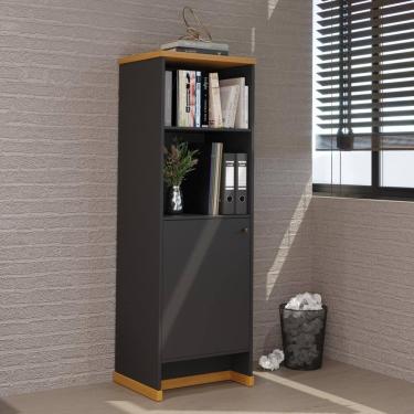 Imagem de Armário Organizador Estante Livreiro Com Porta  3 Prateleiras Tampo MDP 25mm Áustria - Vianossa