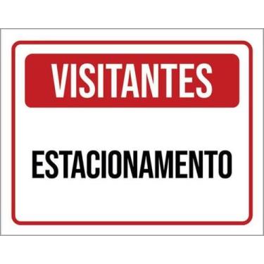 Imagem de Kit 5 Placas De Sinalização - Visitantes Estacionamento - Sinalizo