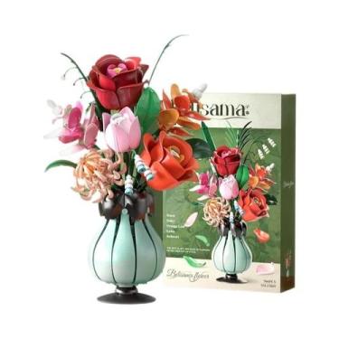 Imagem de Blocos De Montar De Flores Eternas Românticas: Rosa, Orquídea, Girasso