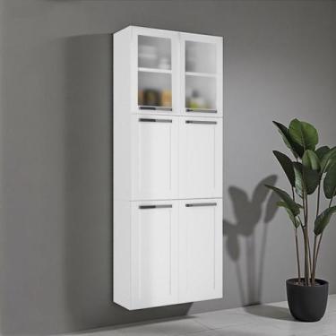 Imagem de Paneleiro em Aço 6 Portas 2 Portas de Vidro 70cm Florença Itatiaia