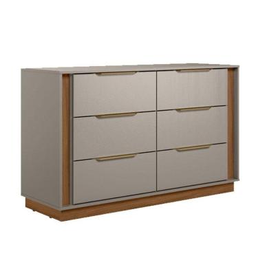 Imagem de Cômoda Giardino 6 Gavetas Nogueira Nude Tx - Demóbile