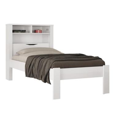 Imagem de Cama Solteiro Invicta Com Baú Branco - Santos Andirá Branco