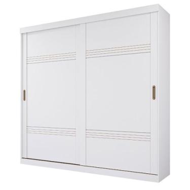 Imagem de Guarda Roupa Gramado 2 Portas de Correr 4 Gavetas MDF - Panan, Branco