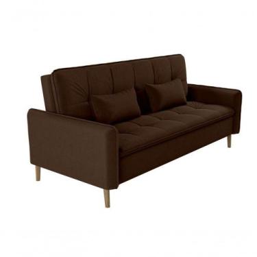 Imagem de Sofá Cama Casal Reclinável Donna Veludo Turkey Chocolate - MATRIX