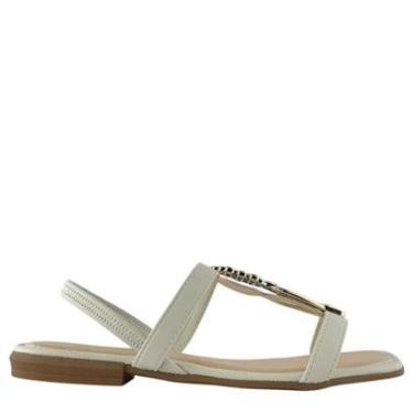 Imagem de Sandália Mississipi Feminina Rasteira Tiras Finas e Apliques Dourado-Feminino