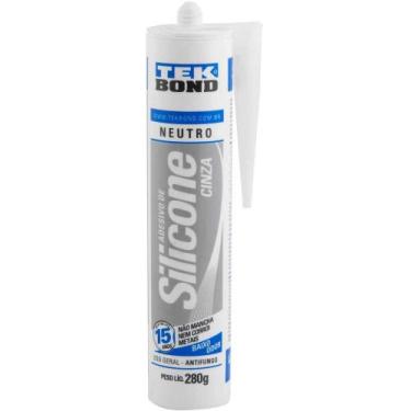 Imagem de Borracha de Silicone Neutro, Cinza, 280 g, Tekbond OstenVonder