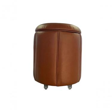 Imagem de Puff Redondo Baú Não é Segredo Debrum Courvin Valência Cacau 54x60 Ns0617