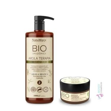 Imagem de Kit Escova Natumaxx Passo 2 1L + Argila Pó Bio Amazônica