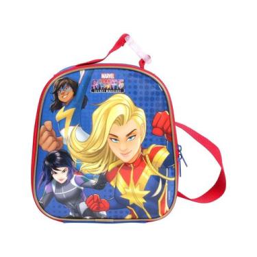 Imagem de Lancheira Infantil Térmica Escolar Dermiwil Max - Azul Capitã Marvel -