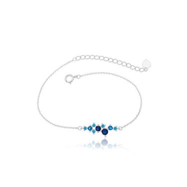 Imagem de Pulseira Minimalista com Pontos de Luz Coloridos Feminina Prata 924 - 