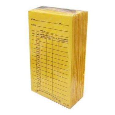 Imagem de Envelope de dizimo - amarelo pacote com 100uni - MANGRICH