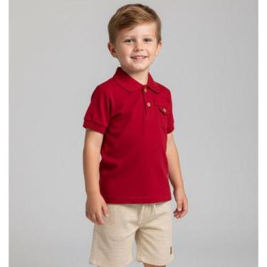 Imagem de Conjunto verão Infantil Angerô gola polo short em linho TAMANHO:PCOR:V