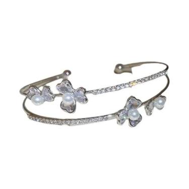Imagem de Pulseira De Luxo Feminina Com Laço De Zircônia, Acessório Delicado E M