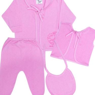 Imagem de Conjunto Bebê Pagão Recém Nascido Com 4 Peças 0-1 M Mafessoni 100% Alg