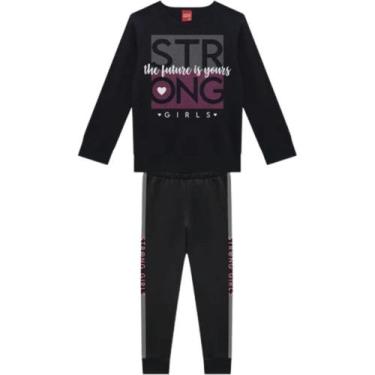 Imagem de Roupa Infantil Conjunto Masculino Preto Glitter Camiseta e Calça Kyly 