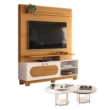 Imagem de Estante Home Theater Axis Cinamomo Off White com Kit Mesa de Centro Sk