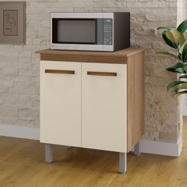 Imagem de Balcão para Micro-ondas Elen 2 Portas 1 Prateleira MDP 70CM Off White Desk Design