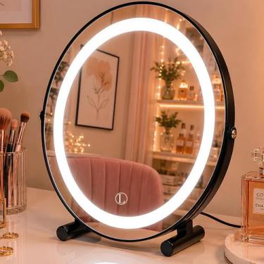 Imagem de Espelho Lopazzi de Mesa para Maquiagem com LED 3 Tons Touch Penteadeir