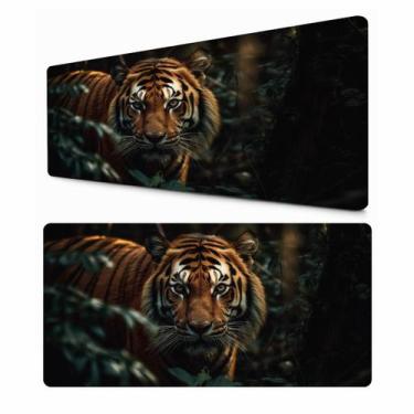Imagem de Desk Pad Tigre Realista Estampa Animal Feroz para Mesa Gamer Vários Ta