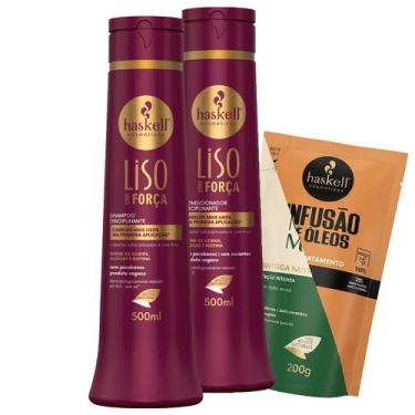Imagem de Kit Liso Com Força Shampoo E Condicionador 500ml Haskell