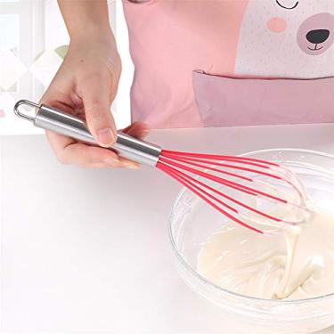 Imagem de Misturador manual de ovos para o dia dos namorados, batedor manual de silicone para batedor de ovos de aço inoxidável, ferramenta de cozinha para assar