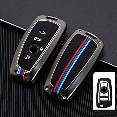 Imagem de YJADHU Car Styling Key Rings Cover Protection Cover Stickers Proteger Case Cover Case Acessórios Auto Interior, apto para BMW F10 F30 X3 X4 F25 F26, preto 4 botões
