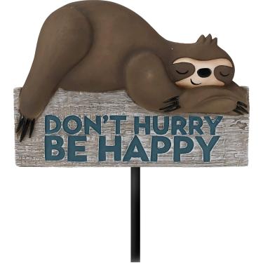 Imagem de Spoontiques Estaca de jardim com preguiça 21245, marrom