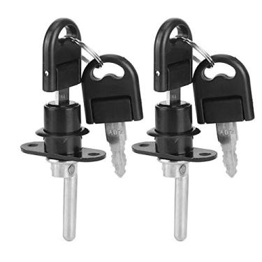 Imagem de AUNMAS 2 peças de fechadura de armário com chaves de liga de zinco fechaduras de mesa gaveta de móveis armário arquivo de armário armário de móveis armário segurança de escritório em casa (1#)