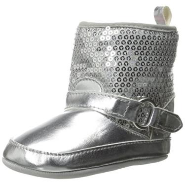 Imagem de Little Me Bota de Leopardo Recém-Nascido para Bebês Meninas, Prata, 9-12 Months