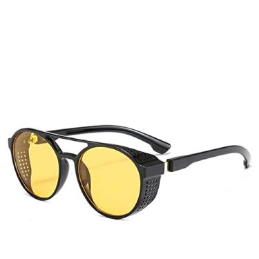 Imagem de Sunglasses Women/Men Vintage Round Sun Glasses Quality Designer Sunglass lentes de sol hombre/mujer UV400,6,Black,Yellow,china