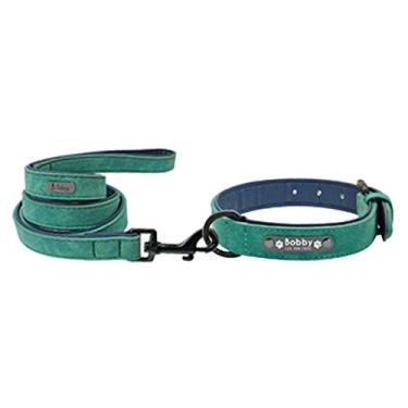 Imagem de HIOD Coleira de cachorro personalizada Coleira de cachorro para animais de estimação Coleira para cães pequenos médios grandes cães Pitbull Bulldog Pugs Beagle, verde, G (Colarinho 34-43 cm)